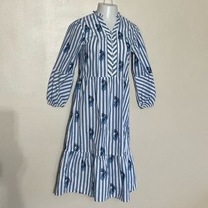 Striped Paisley Embroidered‎ Dress